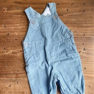 White Company Blue Cord Overalls, 3-6M
